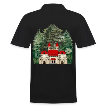Mittelalter Burg Schloss Festung König Ritter - Männer Poloshirt - Schwarz - Hinten - Kai (181cm)
