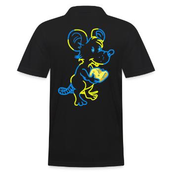 Maus Nager Haustiere Käse Tierfreund - Männer Poloshirt - Schwarz - Hinten - Kai (181cm)