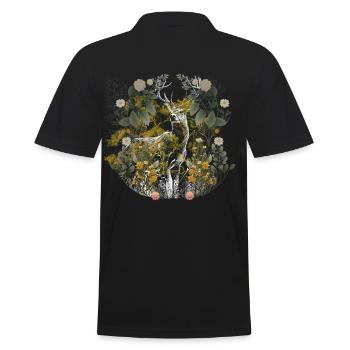 nature, cerf, bois, cerf élaphe, animal de la forêt, Suède, chevreuil - Polo Homme - noir - Dos - Kai (181cm)