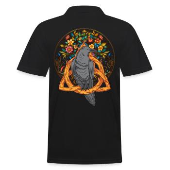 Forest Animals Bird Raven Crow Nature Crow Dark - Men's Polo Shirt - black - Back - Kai (181cm)