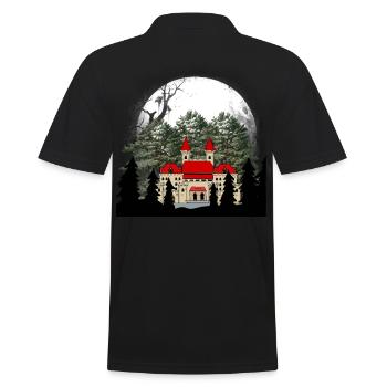 Fairytale Castle Middle Ages Castle Fortress - Men's Polo Shirt - black - Back - Kai (181cm)