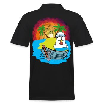 Poulets Marins Bateau Plage Natation Anneau Ahoy - Polo Homme - noir - Dos - Kai (181cm)