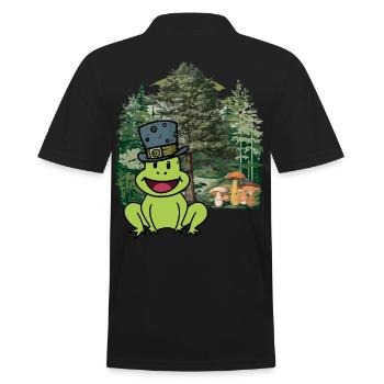 Habitant de la forêt, crapaud, chapeau, grenouille, animaux de la forêt, enfant - Polo Homme - noir - Dos - Kai (181cm)