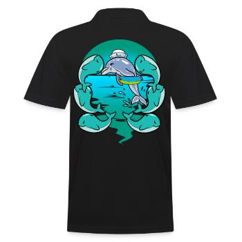 Baby Wal Fisch Meeressäuger Kinder Kleinkind - Männer Poloshirt - Schwarz - Hinten - Kai (181cm)