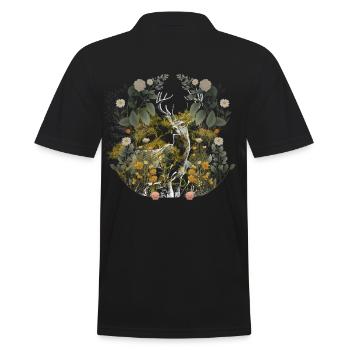 Waldtiere Hirsch Elch Schweden Wild Wald Natur - Männer Poloshirt - Schwarz - Hinten - Kai (181cm)