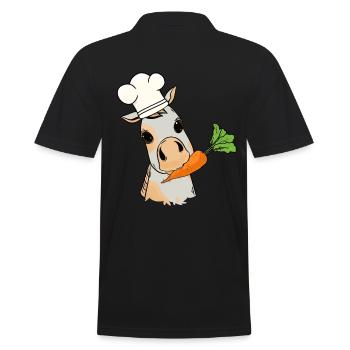 Pony Chef Turnip Home Cook Child Baby Cooking - Men's Polo Shirt - black - Back - Kai (181cm)