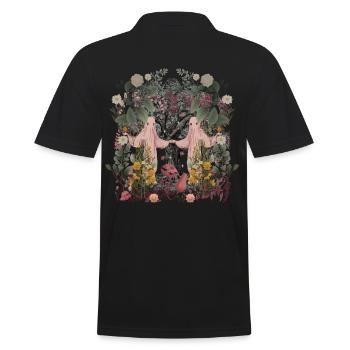 Occult Spiritual Dance Nature Spirits Flora Botany - Men's Polo Shirt - black - Back - Kai (181cm)