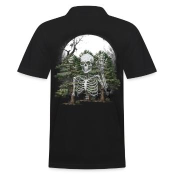 Wald Geist Gespenst Mitternacht Spuk Halloween - Männer Poloshirt - Schwarz - Hinten - Kai (181cm)