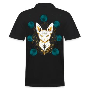 Cat, Planet, Space, Cats, Fantasy Planets - Men's Polo Shirt - black - Back - Kai (181cm)