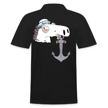 Hippocampe ancre marin maritime Ahoy capitaine cheval - Polo Homme - noir - Dos - Kai (181cm)