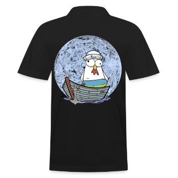 Poulet marin bateau marin maritime Ahoy Moin - Polo Homme - noir - Dos - Kai (181cm)