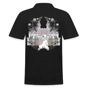 Bunny King Ruler Retro Vintage Fairy Tale Character - Men's Polo Shirt - black - Back - Kai (181cm)