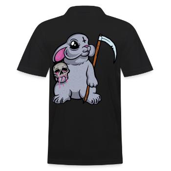 Satanisch Hase Sensenmann Tod Horror Halloween - Männer Poloshirt - Schwarz - Hinten - Kai (181cm)