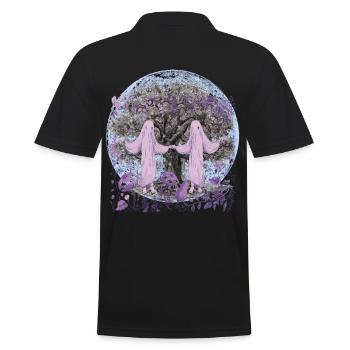 Spring, Nature, Spirits, Dance, Fantasy, Ecology, Flora - Men's Polo Shirt - black - Back - Kai (181cm)