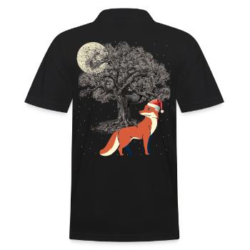 Renard des neiges d'hiver nature sauvage animaux de la forêt renards - Polo Homme - noir - Dos - Kai (181cm)