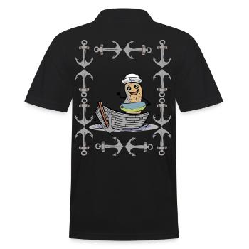 Cacahuète rétro Vintage ancre Maritime marin Ahoy - Polo Homme - noir - Dos - Kai (181cm)