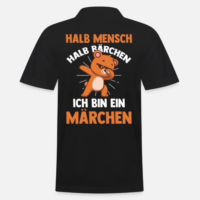 Half Human, Half Bear - Men's Polo Shirt - black