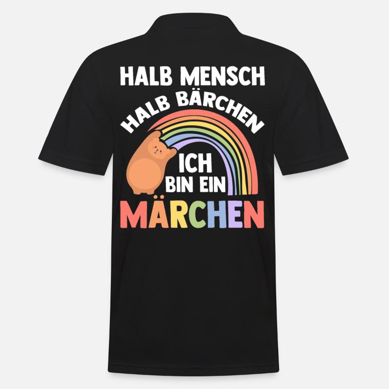 Half Human, Half Bear - Men's Polo Shirt - black