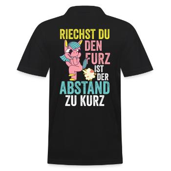 Riechst Du Den Furz Ist Der Abstand Zu Kurz - Männer Poloshirt - Schwarz - Hinten - Kai (181cm)