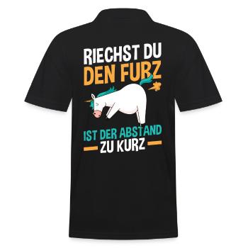 Riechst Du Den Furz Ist Der Abstand Zu Kurz - Männer Poloshirt - Schwarz - Hinten - Kai (181cm)