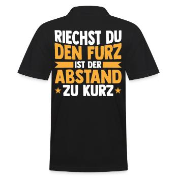 Riechst Du Den Furz Ist Der Abstand Zu Kurz - Männer Poloshirt - Schwarz - Hinten - Kai (181cm)