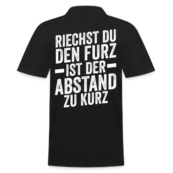 Riechst Du Den Furz Ist Der Abstand Zu Kurz - Männer Poloshirt - Schwarz - Hinten - Kai (181cm)