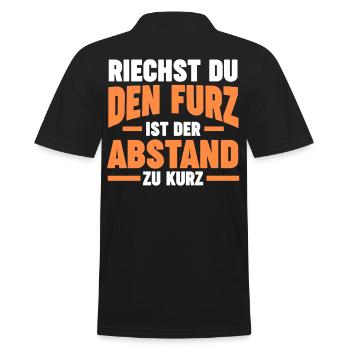 Riechst Du Den Furz Ist Der Abstand Zu Kurz - Männer Poloshirt - Schwarz - Hinten - Kai (181cm)