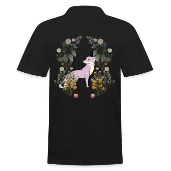 Renard Animal Sauvage Vintage Rétro Années 80 Animaux de la Forêt - Polo Homme - noir - Dos - Kai (181cm)