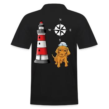 phoque maritime marin chien marin phare - Polo Homme - noir - Dos - Kai (181cm)