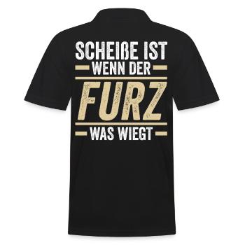 Shit Is When The Fart Weighs What - Men's Polo Shirt - black - Back - Kai (181cm)