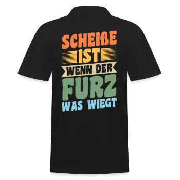 Shit Is When The Fart Weighs What - Men's Polo Shirt - black - Back - Kai (181cm)