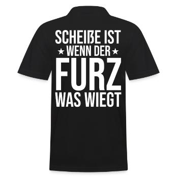 Shit Is When The Fart Weighs What - Men's Polo Shirt - black - Back - Kai (181cm)