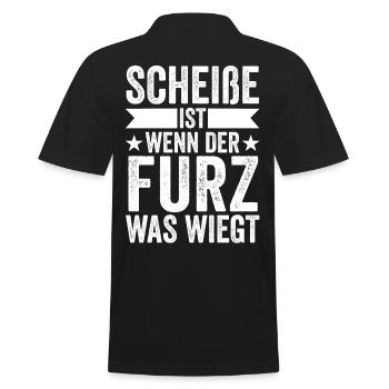 Shit Is When The Fart Weighs What - Men's Polo Shirt - black - Back - Kai (181cm)