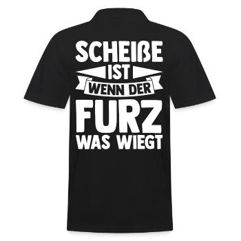 Shit Is When The Fart Weighs What - Men's Polo Shirt - black - Back - Kai (181cm)