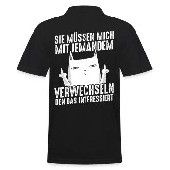 Lustige Sprüche Arbeitskollegen Bürohumor - Männer Poloshirt - Schwarz - Hinten - Kai (181cm)