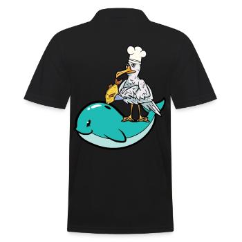 Mouette cuisiner du poisson camouflage requin cuisson du poisson - Polo Homme - noir - Dos - Kai (181cm)