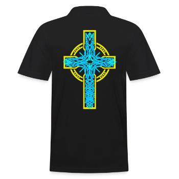 Cross Crosses Crucifix Church Jesus God - Men's Polo Shirt - black - Back - Kai (181cm)