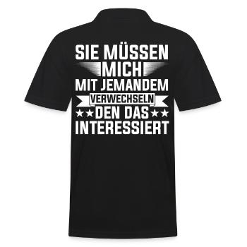 Dictons drôles, collègues de travail, humour de bureau - Polo Homme - noir - Dos - Kai (181cm)