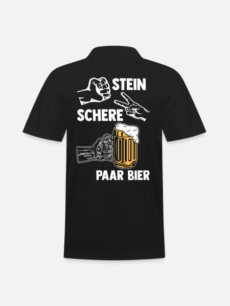 Stone Scissors Couple Beer - Men's Polo Shirt - black