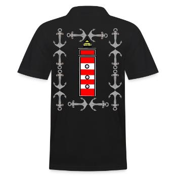 maritim Leuchtturm Ahoi Nautik Signal - Männer Poloshirt - Schwarz - Hinten - Kai (181cm)