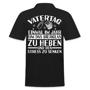 Papa Bier Vater Vatertag - Männer Poloshirt - Schwarz - Hinten - Kai (181cm)