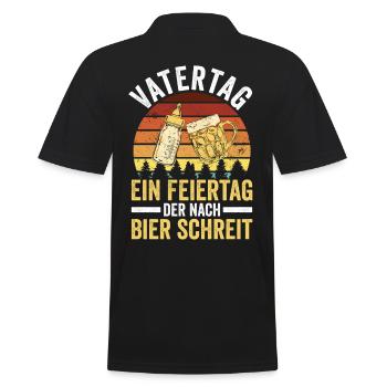 Dad Beer Father Father's Day - Men's Polo Shirt - black - Back - Kai (181cm)
