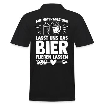 Papa Bier Vater Vatertag - Männer Poloshirt - Schwarz - Hinten - Kai (181cm)