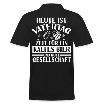 Papa Bier Vater Vatertag - Männer Poloshirt - Schwarz - Hinten - Kai (181cm)
