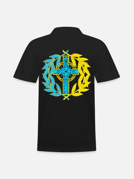 Ukraine Cross Crucifix Crosses - Men's Polo Shirt - black