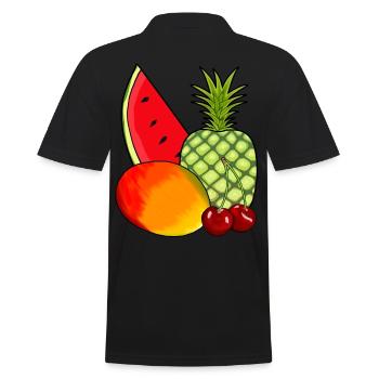 Mango Obs Früchte Ananas Vitamine Frucht Sommer - Männer Poloshirt - Schwarz - Hinten - Kai (181cm)