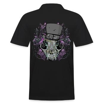 Vintage Rétro Crâne Animal Fantasy Crâne Sombre - Polo Homme - noir - Dos - Kai (181cm)