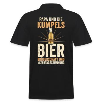 Papa Bier Vater Vatertag - Männer Poloshirt - Schwarz - Hinten - Kai (181cm)