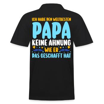Vater Vatertag Papa - Männer Poloshirt - Schwarz - Hinten - Kai (181cm)