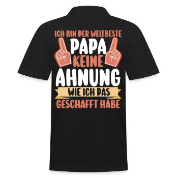 Vater Vatertag Papa - Männer Poloshirt - Schwarz - Hinten - Kai (181cm)